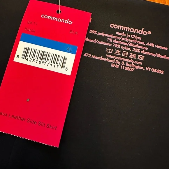 Commando Faux leather side slit skirt sz XL - Picture 7 of 11